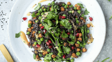 Black Rice Soba Noodles with Miso Dressing