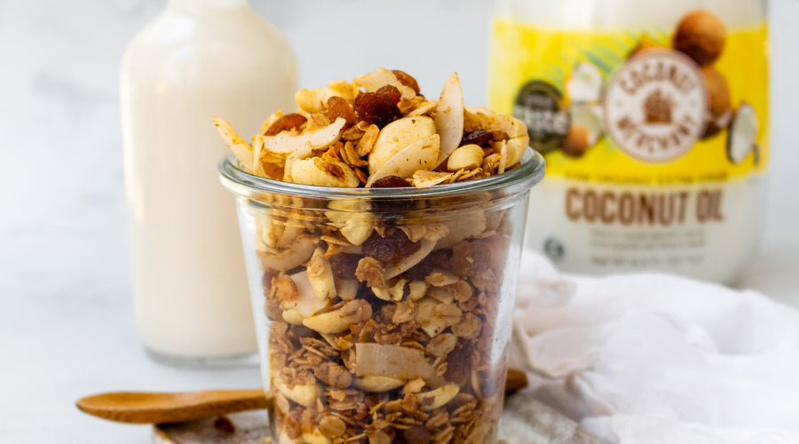 STOVE TOP COCONUT & RAISIN GRANOLA BY NOURISHING AMY!