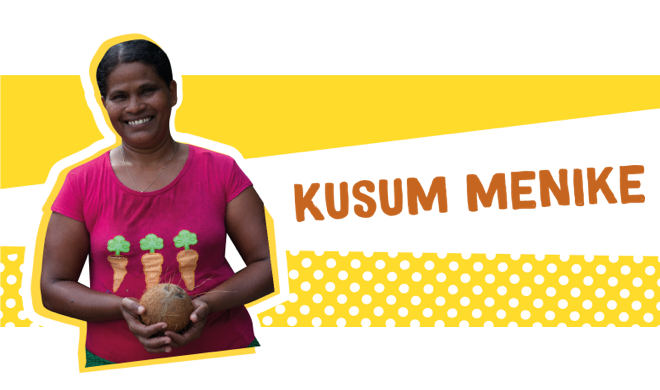 Coconut farmer Kusum Menike