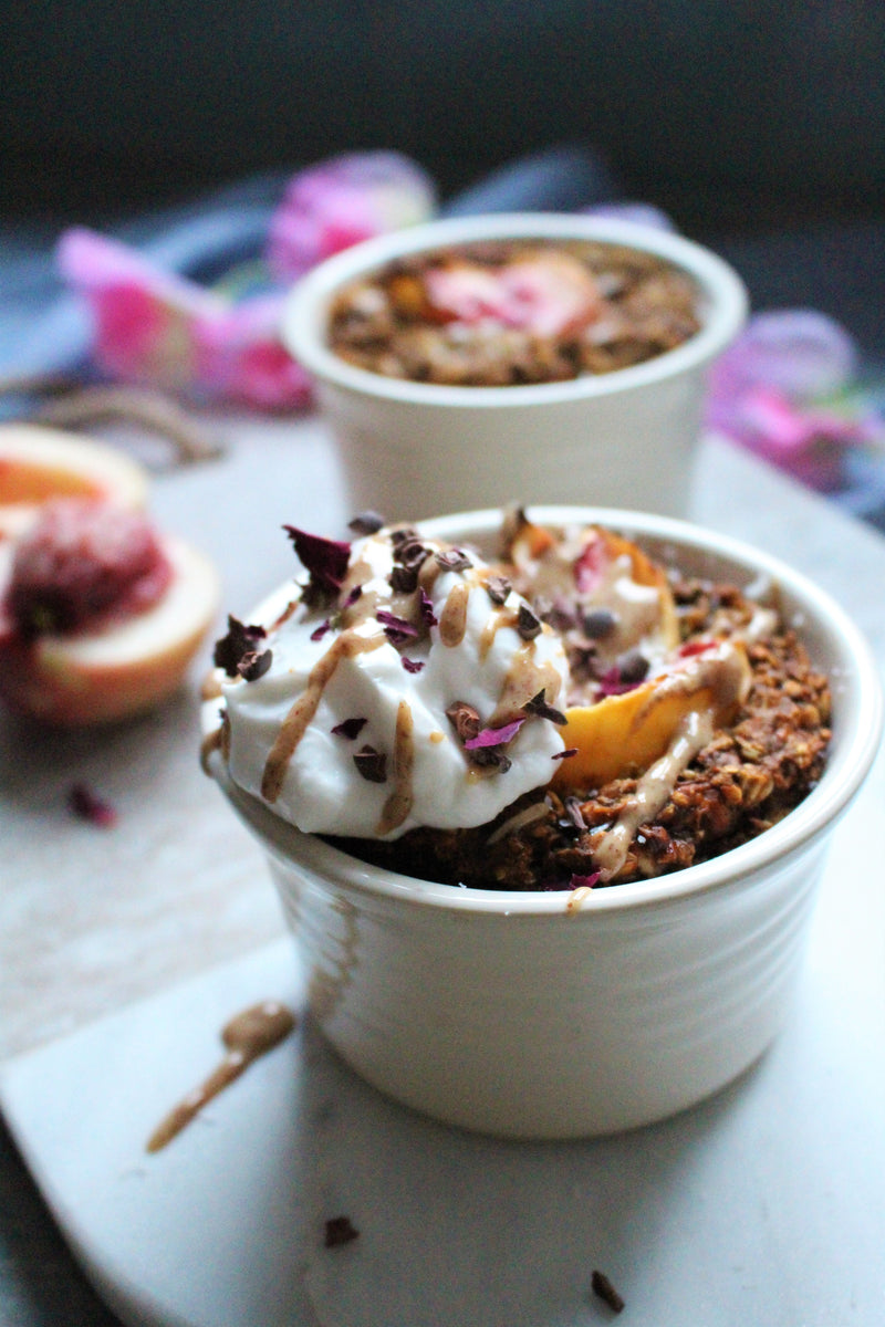 Nectarine and Coconut Baked Oatmeal