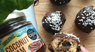 TRY THESE: CHOCOLATE COCONUT BITES WITH A HIDDEN COCONUT JAM CENTRE