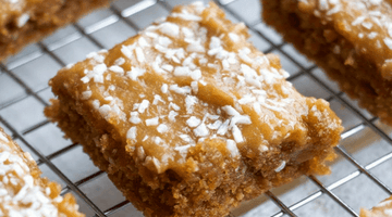 Gooey Cashew and Vanilla Frosted Blondies