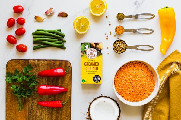 Creamy Coconut Curry Base made with Coconut Merchant Organic Creamed Coconut.